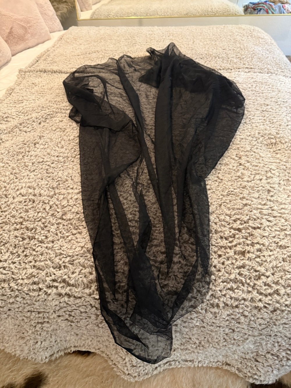 Sheer Black Mesh Duster Cover-Up